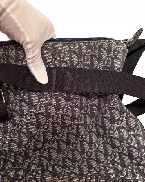 Christian Dior Trotter Monogram Messenger Bag with Logo Strap